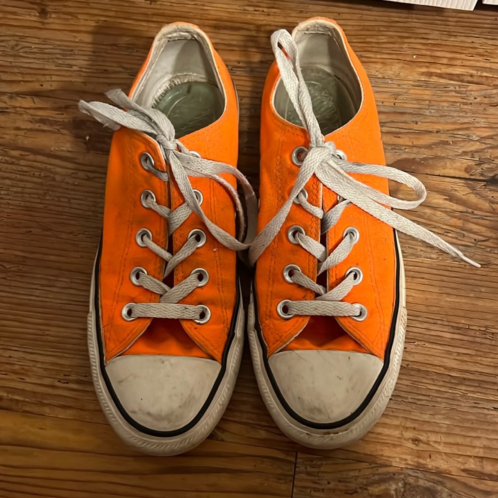 Neon orange converse all stars